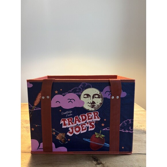 Trader Joe’s Moon Bag Stand-Up Collapsible Tote Bag Brand New With Tag Moon Face - Picture 3 of 9